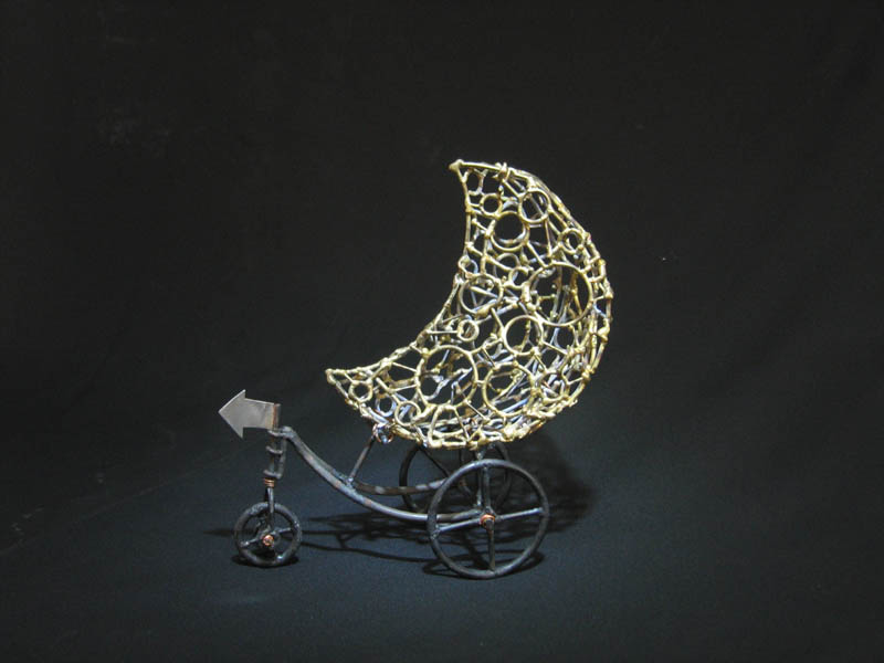 Brass Moon with Silver Arrow